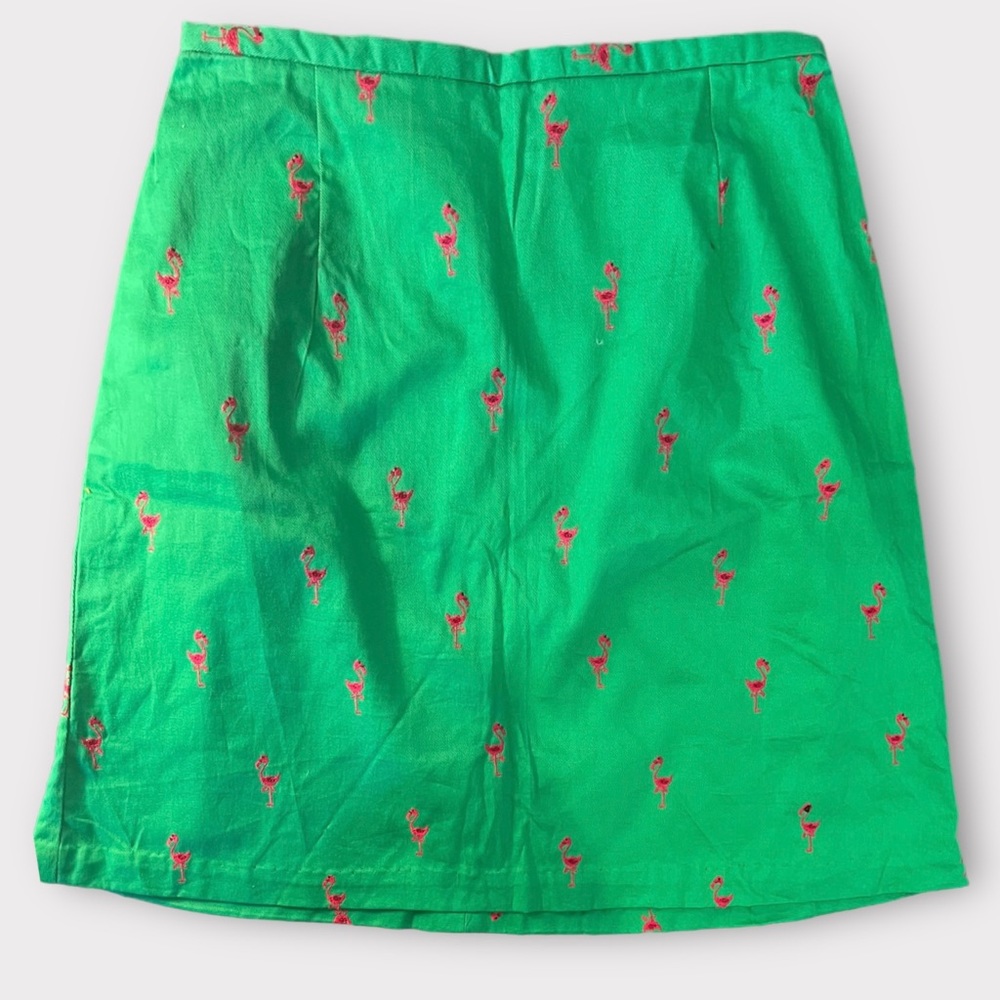 Vintage Handmade Flamingo Green and Pink Skirt Sz 6